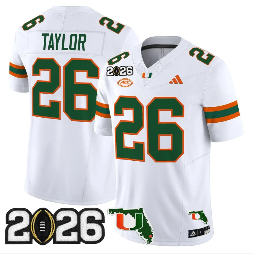 Sean Taylor Jersey #26 Miami Hurricanes 2026 CFP Final Patch Stitched