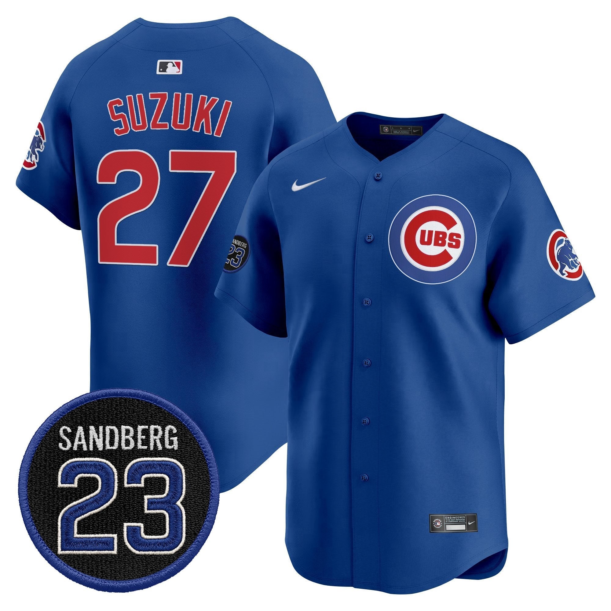 Seiya Suzuki Jersey #27 Chicago Cubs Ryne Sandberg Tribute Stitched Royal