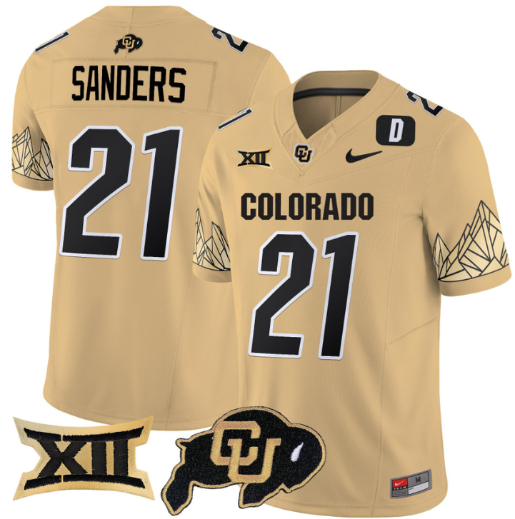 Shilo Sanders Jersey #21 Colorado Buffaloes Vapor Limited Football Gold