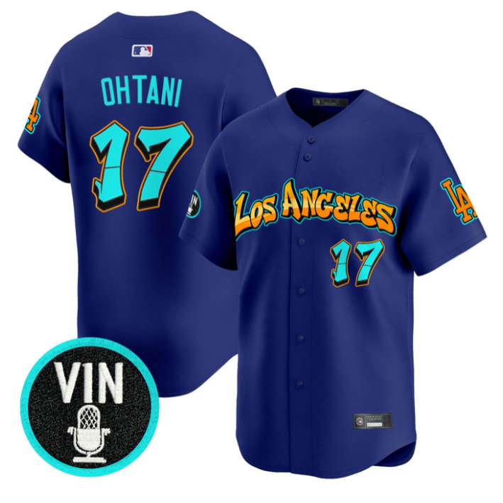 Shohei Ohtani Jersey #17 Los Angeles Dodgers Graffiti Street Style Edition Royal