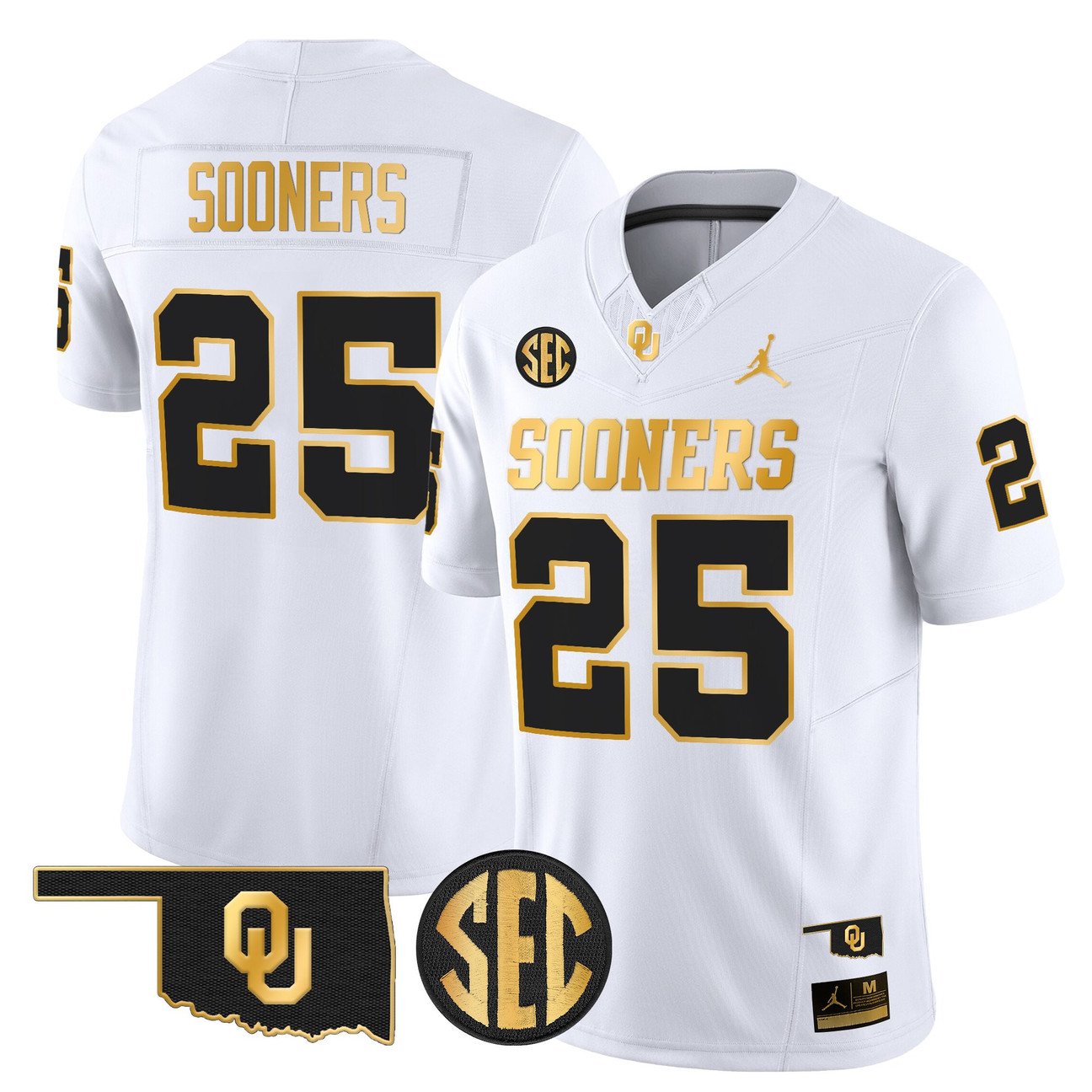 Sooners Jersey #25 Oklahoma Sooners 2025 Gold Vapor Limited Stitched