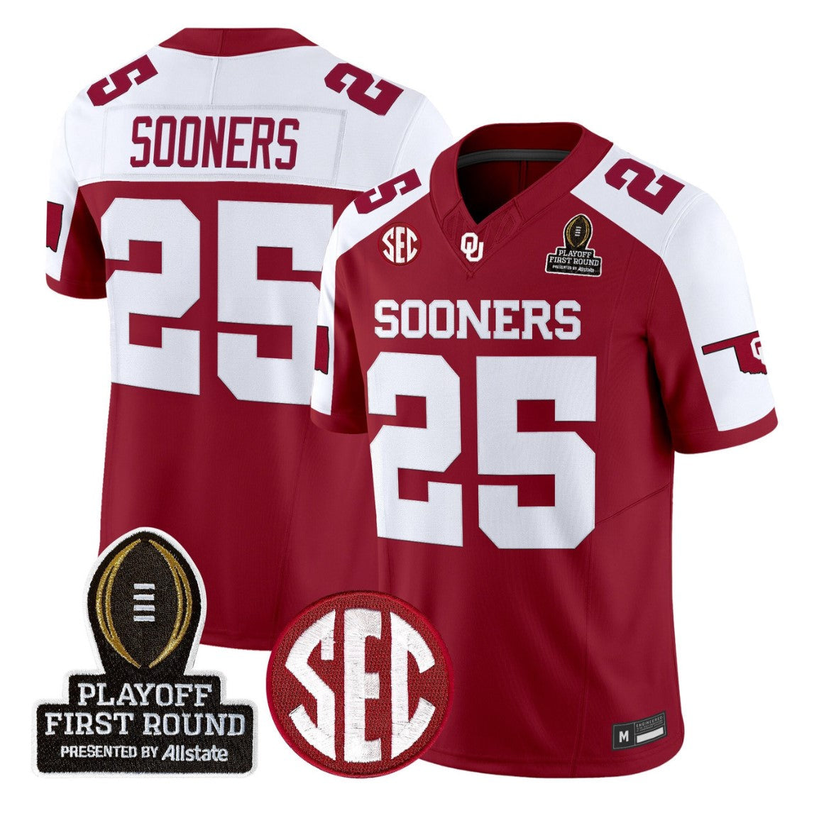 Sooners Jersey #25 Oklahoma Sooners 2025 Playoff First Round Stitched