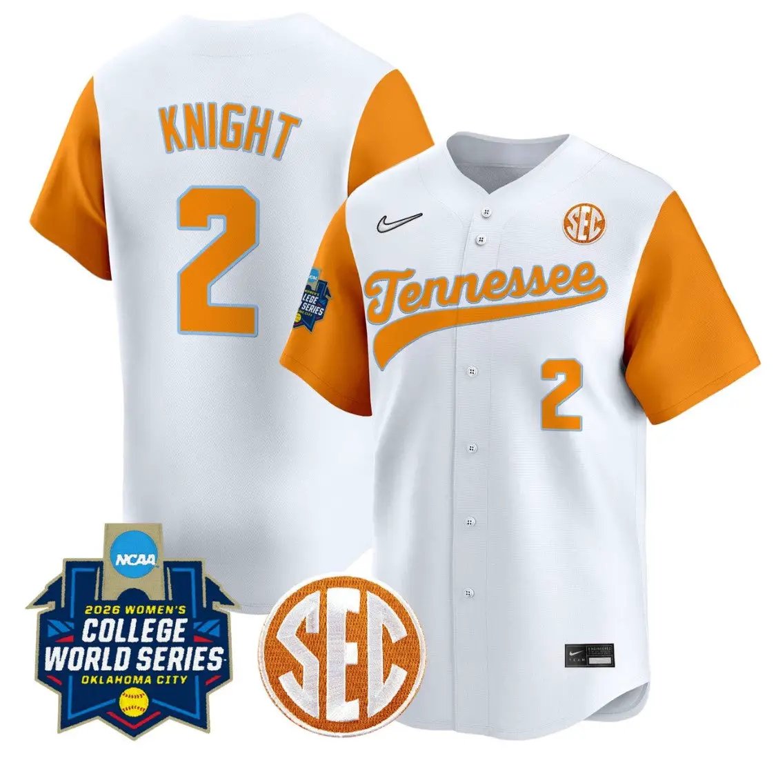 Sophia Knight Jersey #2 Tennessee Vols Softball 2026 World Series