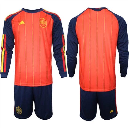 Spain Blank Jersey National Team x World Cup 2026 Long Sleeve Home Red On Field Soccer