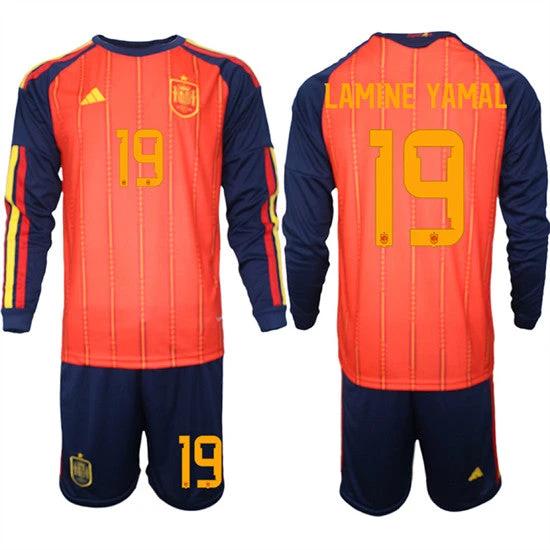 Spain #19 FERMIN Jersey National Team x World Cup 2026 Long Sleeve Home Red On Field Soccer
