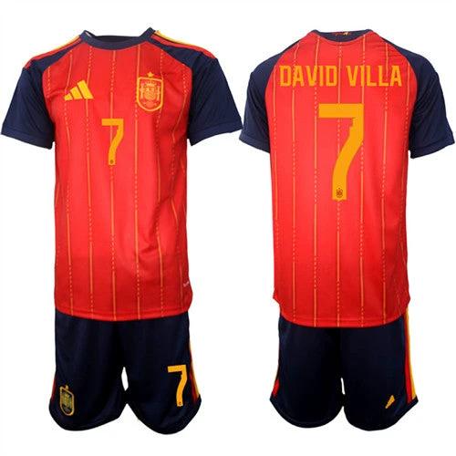 Spain #7 DAVID VILLA Jersey National Team x World Cup 2026 Home Red On Field Soccer