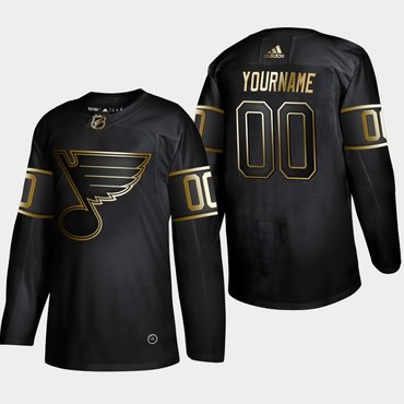 St. Louis Blues Customized Black Gold Jersey