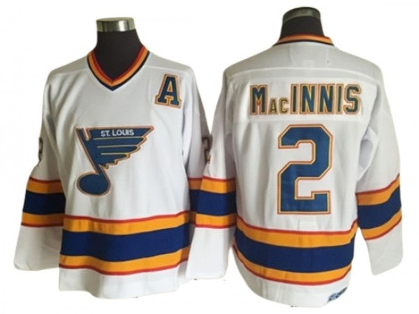 St. Louis Blues #2 Al MacInnis Vintage CCM Jersey - White