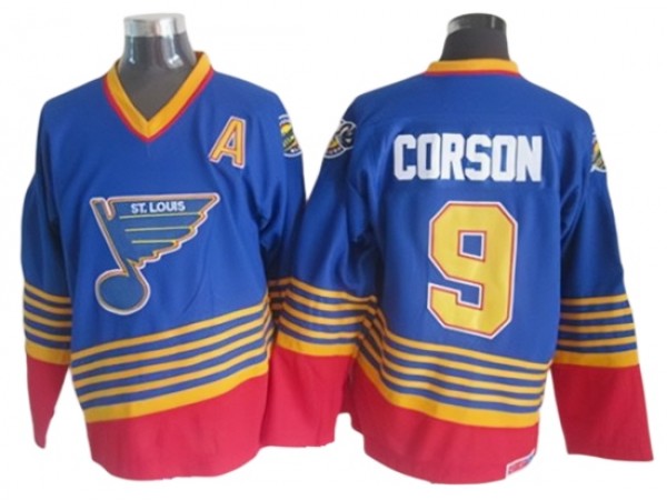 St. Louis Blues #9 Shayne Corson 1995 Vintage CCM Jersey - Blue