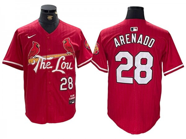 St. Louis Cardinals #28 Nolan Arenado Red Cool Base Jersey