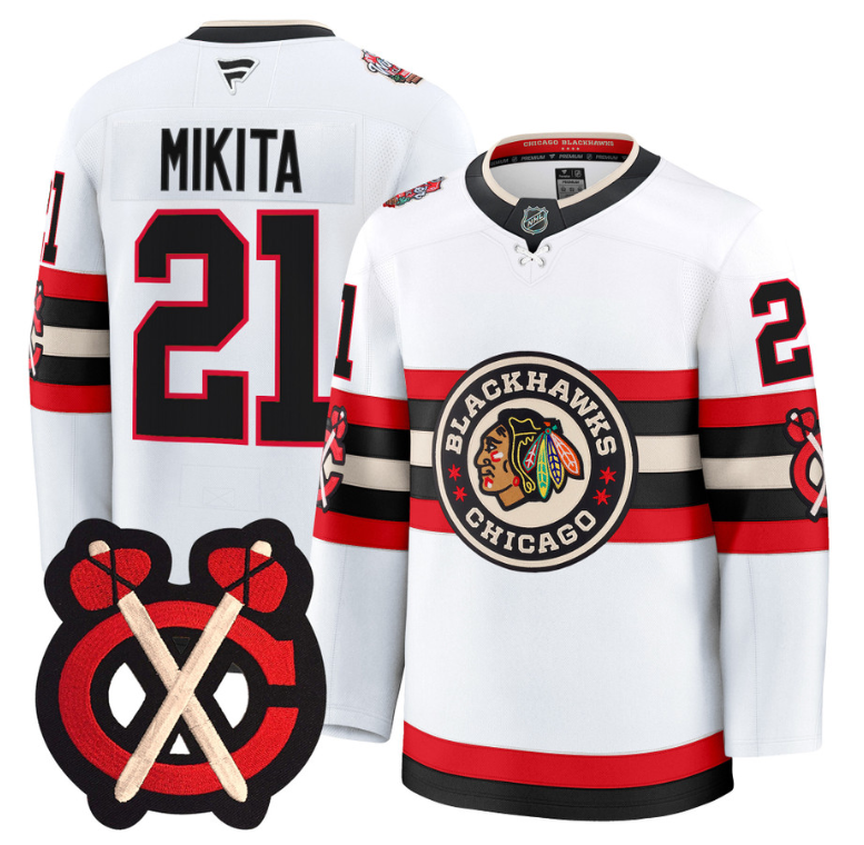 Stan Mikita Jersey #21 Chicago Blackhawks Winter Classic Patch Stitched White