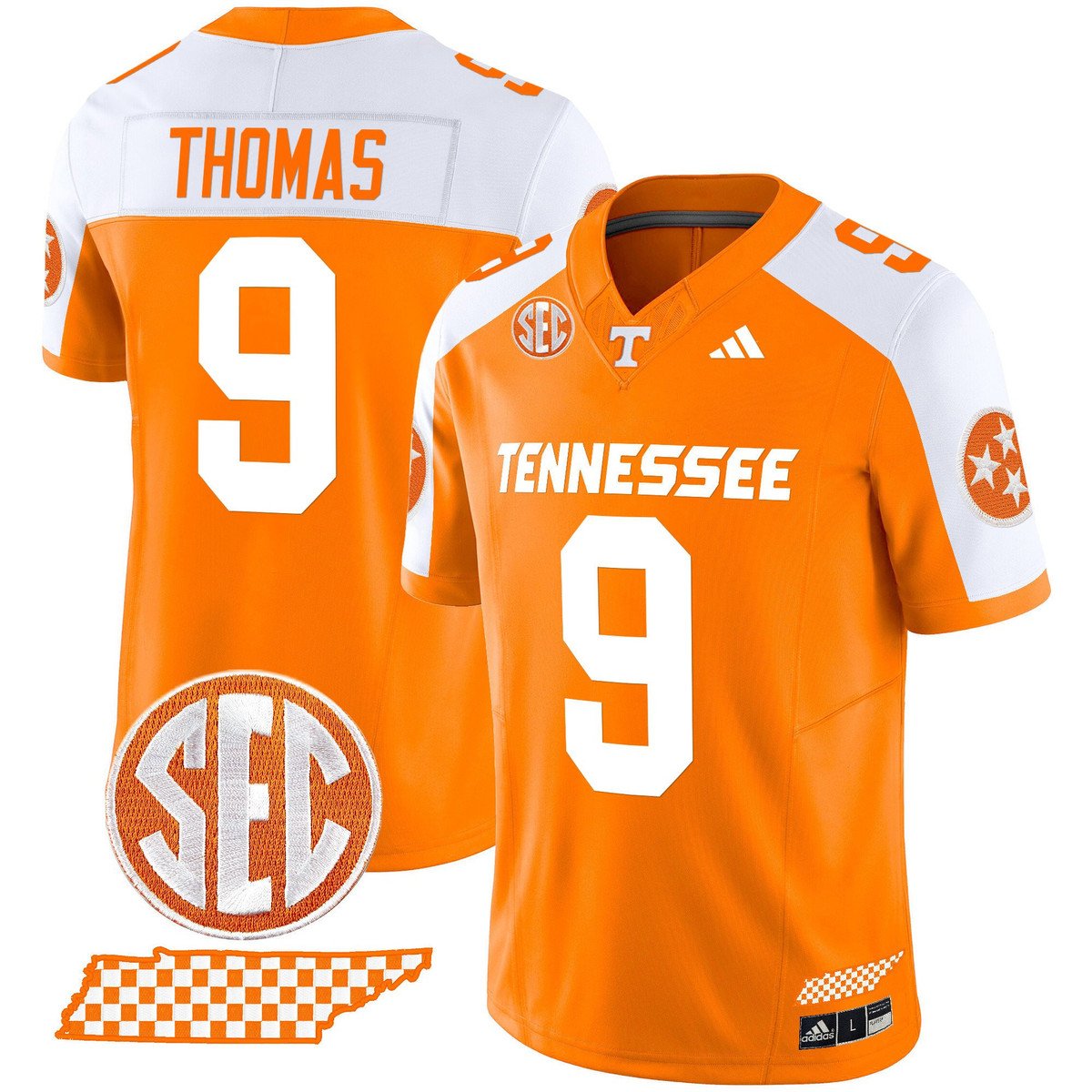 Star Thomas Jersey #9 Tennessee Vols Rebrand 2026 Checkerboard Orange Alter