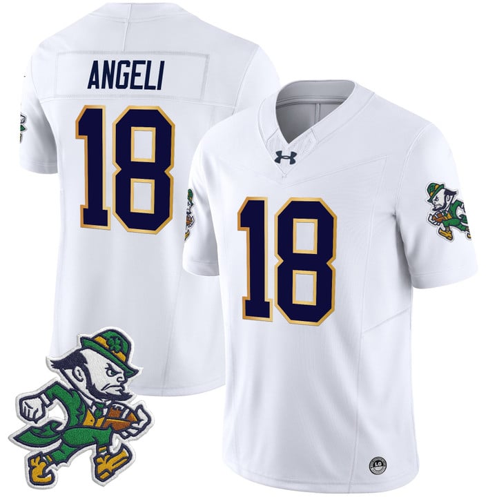 Steve Angeli Jersey #18 Notre Dame 2025 Gridiron Leprechaun Edition White