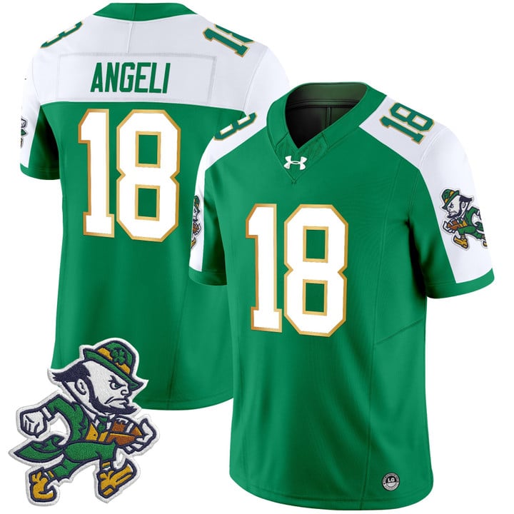 Steve Angeli Jersey #18 Notre Dame 2025 Gridiron Leprechaun Edition Alter