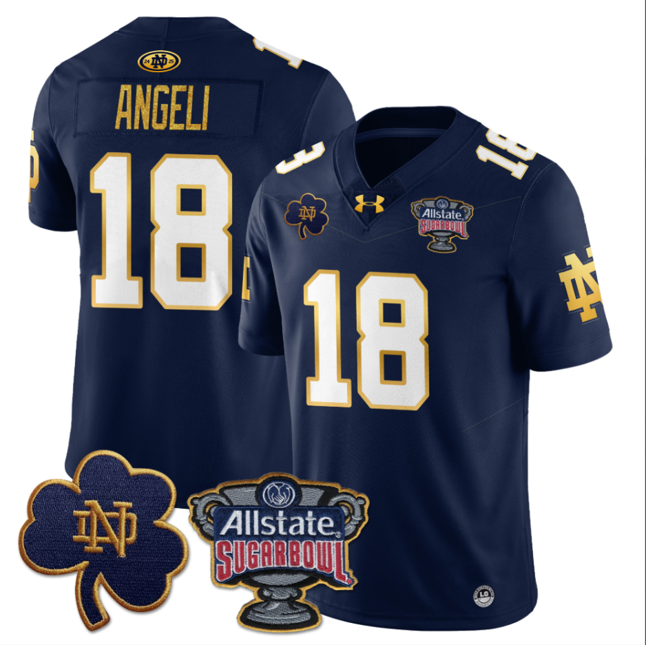 Steve Angeli Jersey #18 Notre Dame Fighting Irish Allstate Sugar Bowl Navy