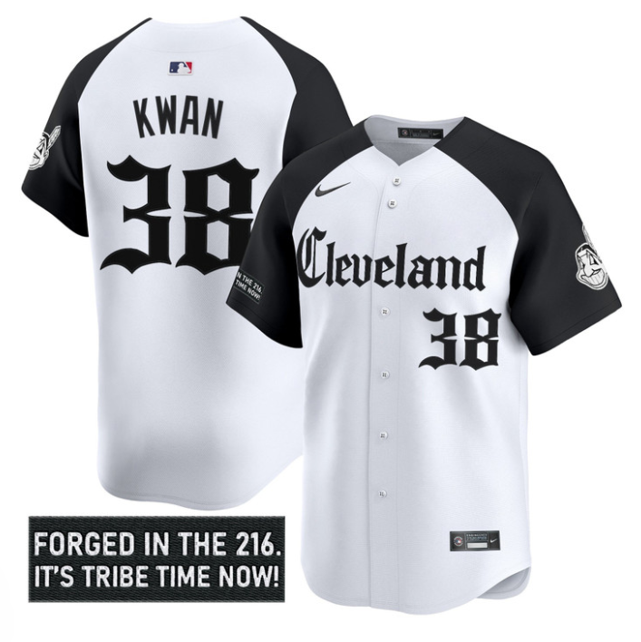 Steven Kwan Jersey #38 Cleveland Indians Gothic Iron Edition Stitched Alternate