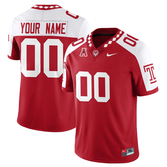 Custom Temple Jersey Name, Number Football 2025 Vapor Limited Stitched Alternate