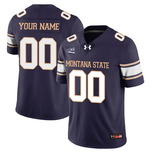 Custom Montana State Bobcat Jersey Name, Number Football 2025 Stitched Navy