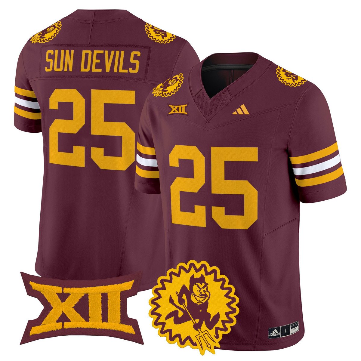 Sun Devils Jersey #25 Arizona State 1975 Throwback Limited Stitched Maroon