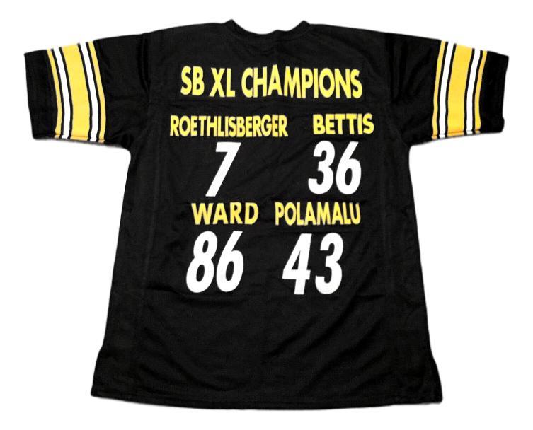 Super Bowl 40 CUSTOM STITCHED Unsigned Football Jersey Black