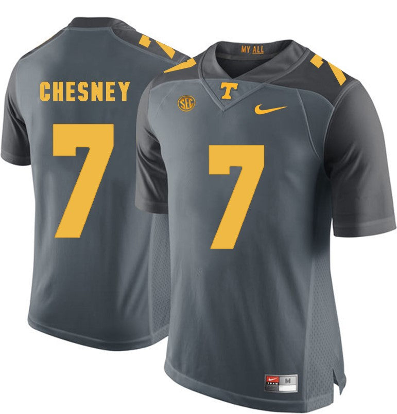 Tennessee Volunteers Kenny Chesney Jersey #7 Football NCAA Jerseys Gray