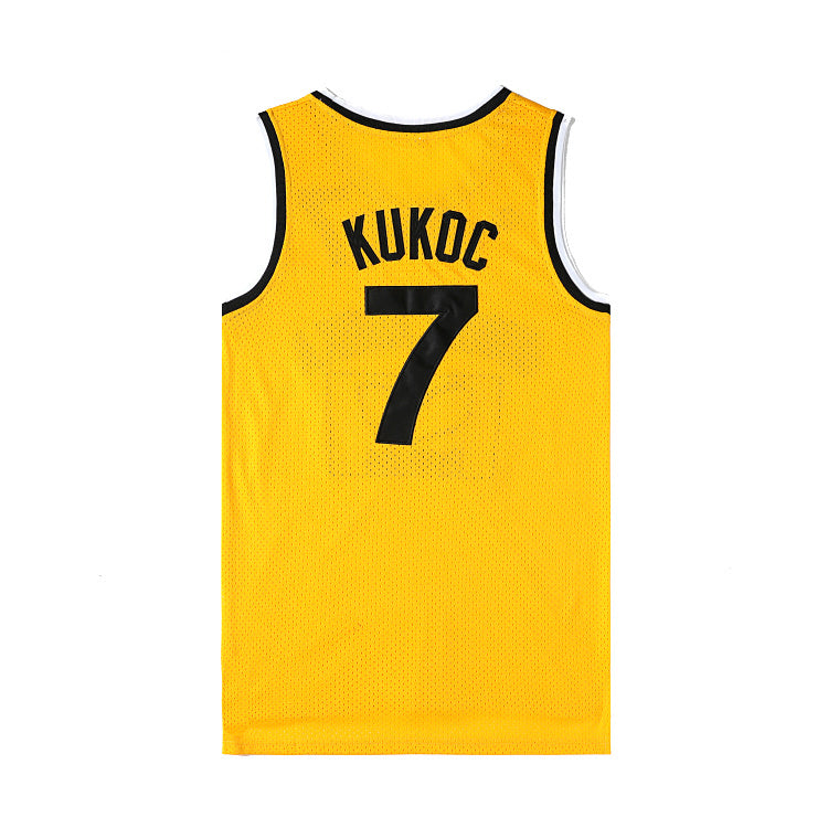 Toni Kukoc #7 Jugoplastika Split Movie Basketball Jersey Yellow