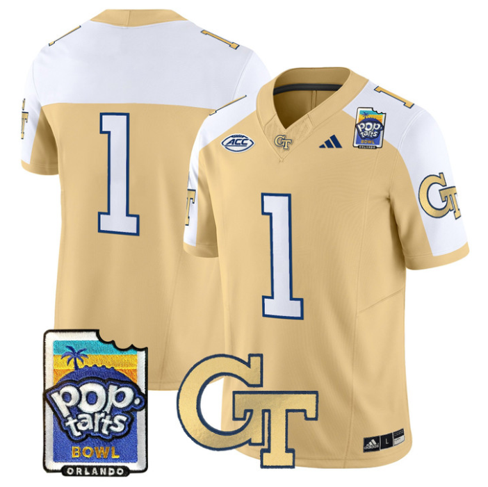 Team Jersey #1 Georgia Tech Jackets Pop-Tarts Bowl Patch Stitched