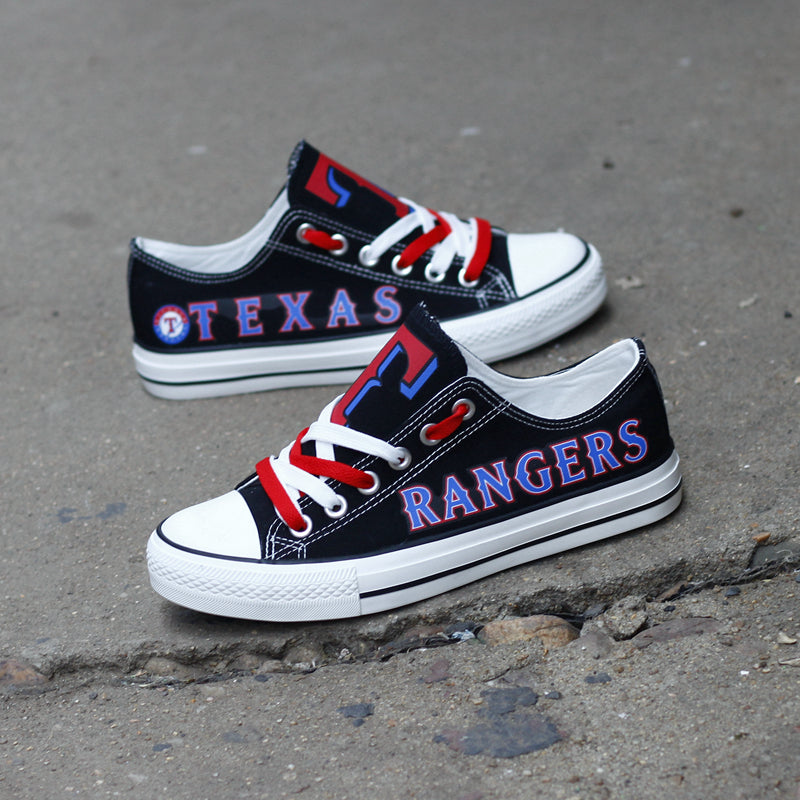 Texas Rangers Limited Print MLB Baseball Fans Low Top Canvas Shoes Sport Sneakers T-DJ178H