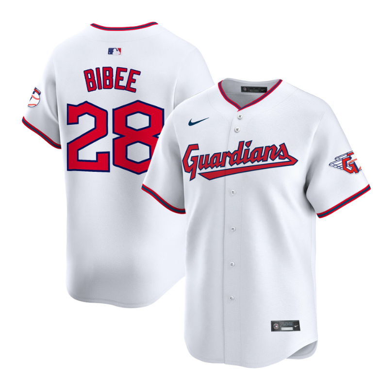 Tanner Bibee Jersey #28 Cleveland Guardians 2025 Vapor Premier Limited All Stitched White