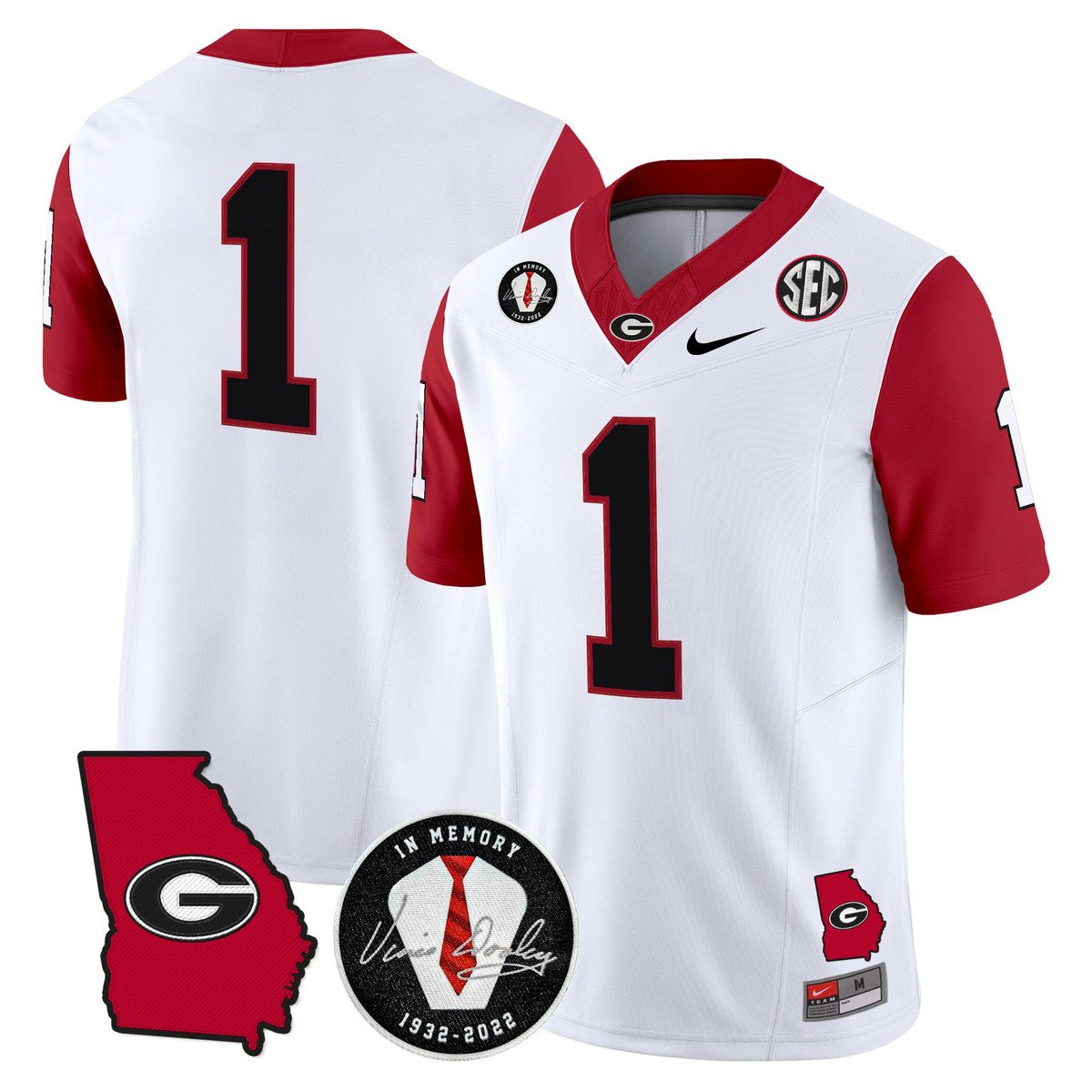 Team Jersey #1 Georgia Bulldogs 2025 Vapor Limited Stitched White