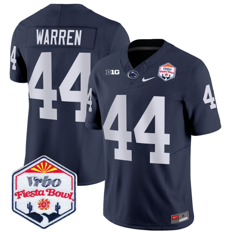 Tyler Warren Jersey #44 Penn State 2024 Fiesta Bowl Patch Navy