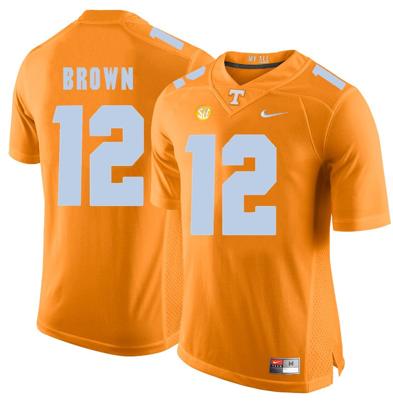 Tennessee Volunteers Sean Brown Jersey #12 Football NCAA Jerseys Orange