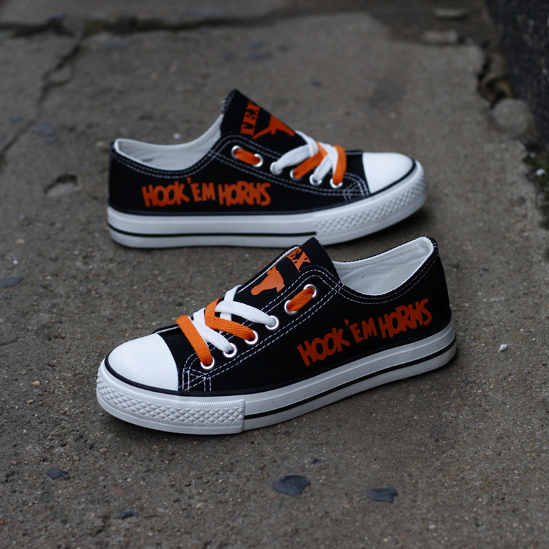 Texas Longhorns Limited Print NCAA College Students Low Top Canvas Shoes Sport Sneakers