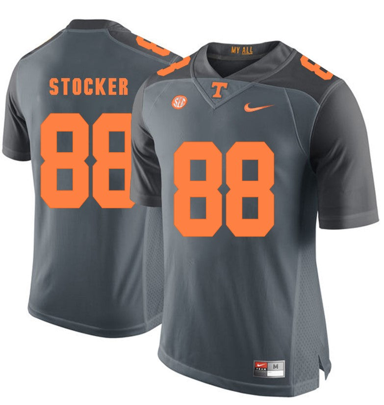 Tennessee Volunteers Luke Stocker Jersey #88 Football NCAA Jerseys Gray Orange