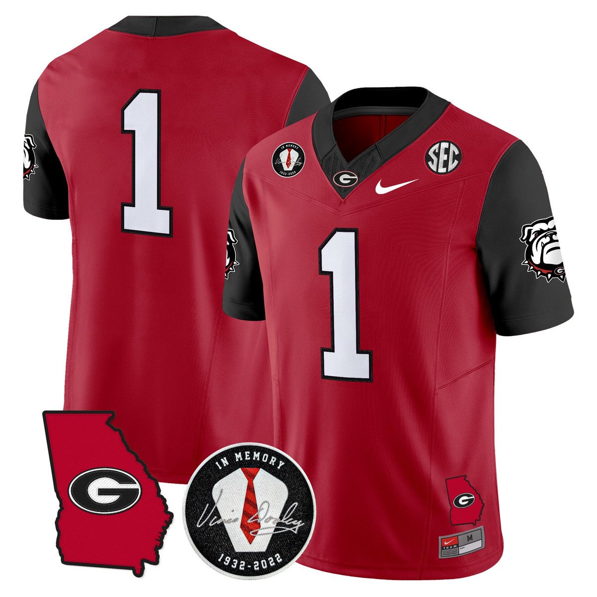Team Jersey #1 Georgia Bulldogs 2025 Vapor Limited Stitched Red