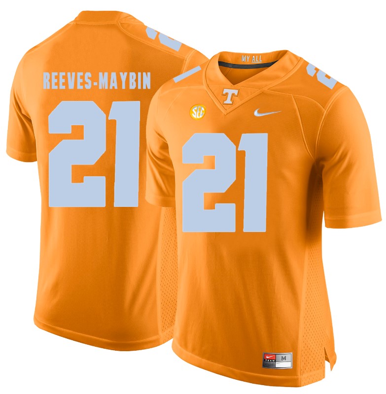 Tennessee Volunteers Jalen Reeves-Maybin Jersey #21 Football NCAA Jerseys Light Orange