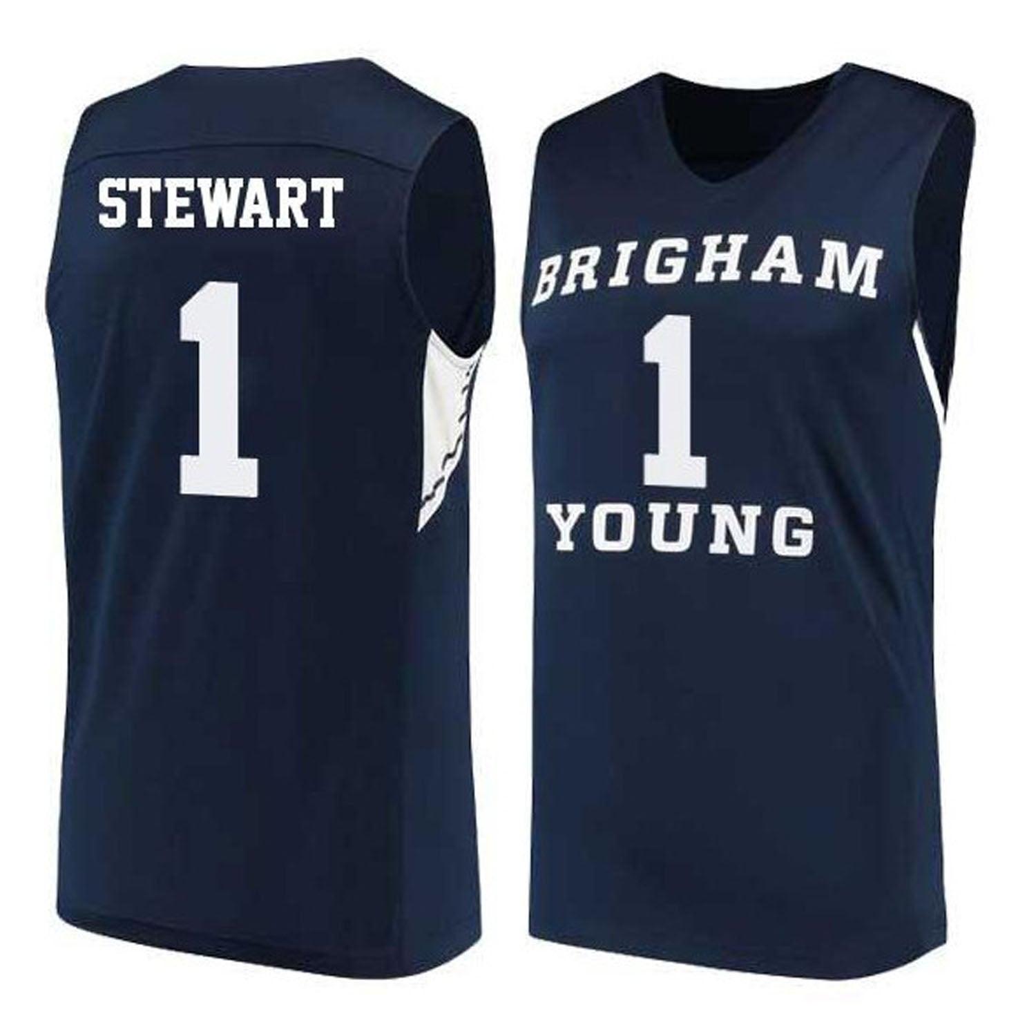 Trey Stewart Jersey BYU Cougars College Basketball #1