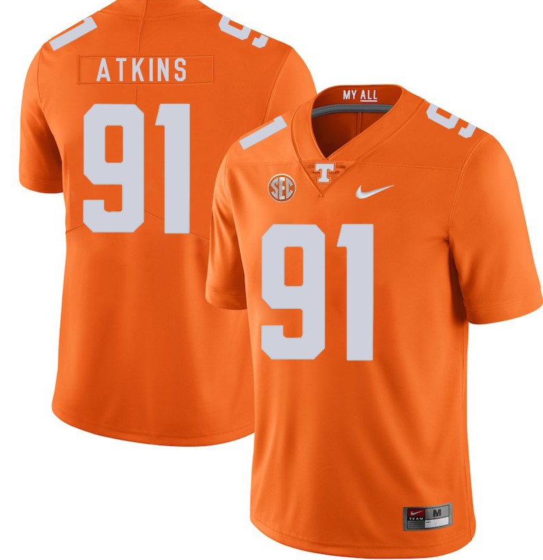 Tennessee Volunteers Doug Atkins Jersey #91 Football NCAA Jerseys Orange White