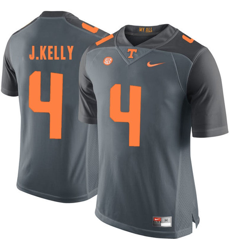 Tennessee Volunteers John Kelly Jersey #4 Football NCAA Jerseys Gray Orange