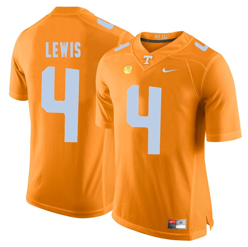 Tennessee Volunteers Latroy Lewis Jersey #4 Football NCAA Jerseys Orange