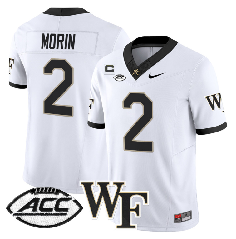 Taylor Morin Jersey #2 Wake Forest Demon Deacons 2024 Stitched White