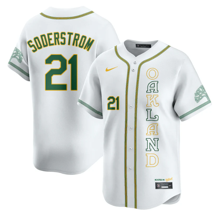 Tyler Soderstrom Jersey #21 Oakland Athletics City Connect Concept Stitched White