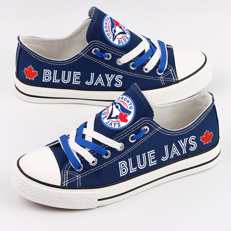Toronto Blue Jays Limited Print MLB Baseball Fans Low Top Canvas Shoes Sport Sneakers T-DAC152L