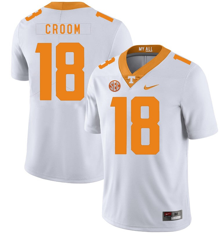 Tennessee Volunteers Jason Croom Jersey #18 Football NCAA Jerseys White