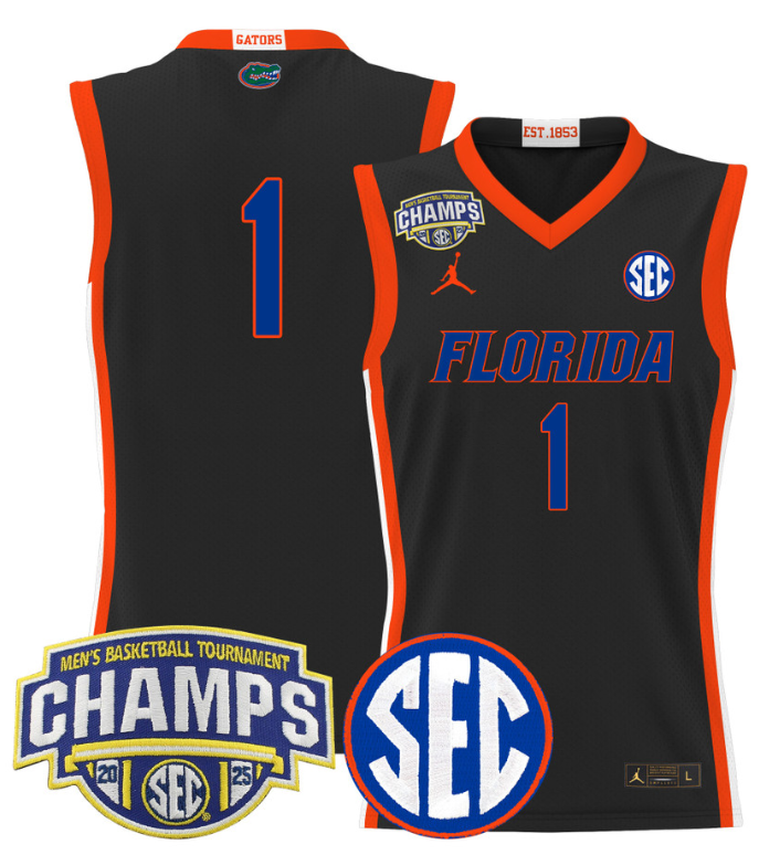 Team Jersey #1 Florida Gators 2025 Tournament Champions Patch Black