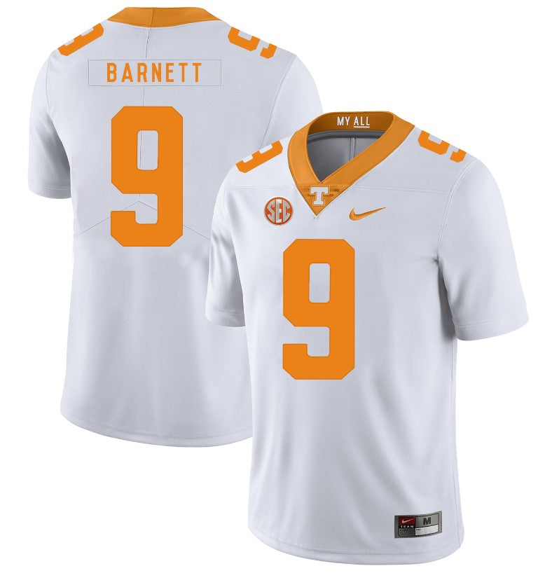 Tennessee Volunteers Dereck Barnett Jersey #9 Football NCAA Jerseys White
