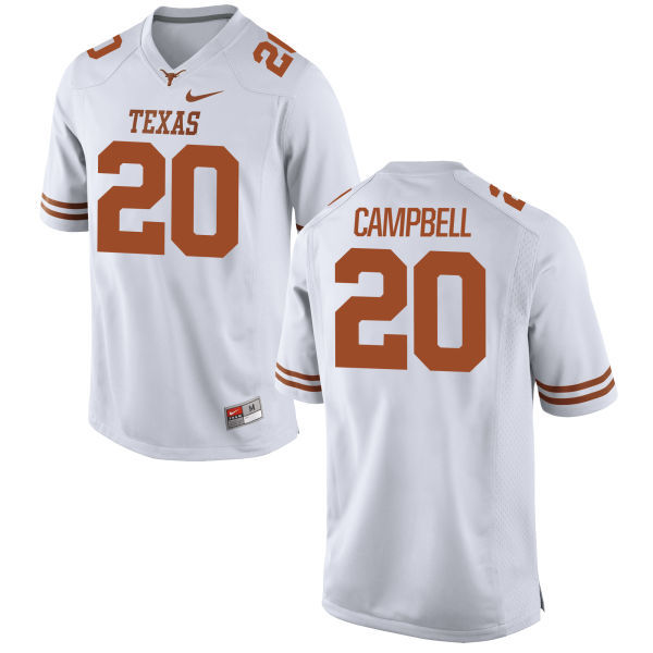 Texas Longhorns 20 Earl Campbell White College Jersey
