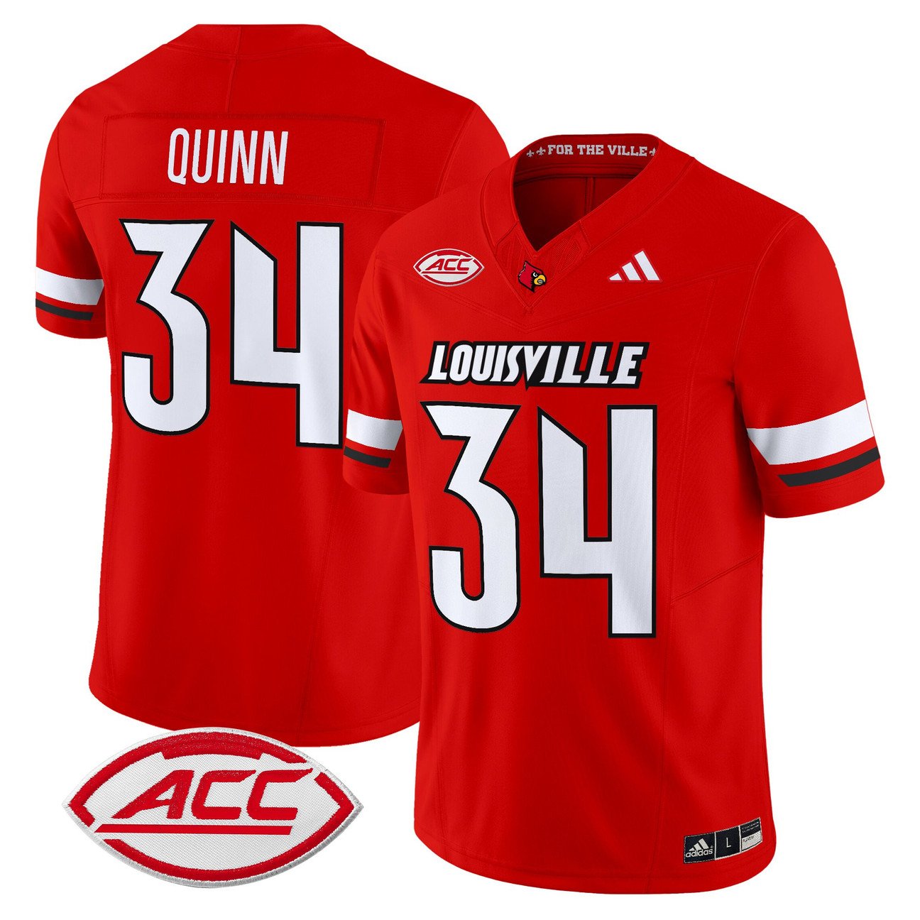 TJ Quinn Jersey #34 Louisville Cardinals 2025 Vapor Limited Stitched