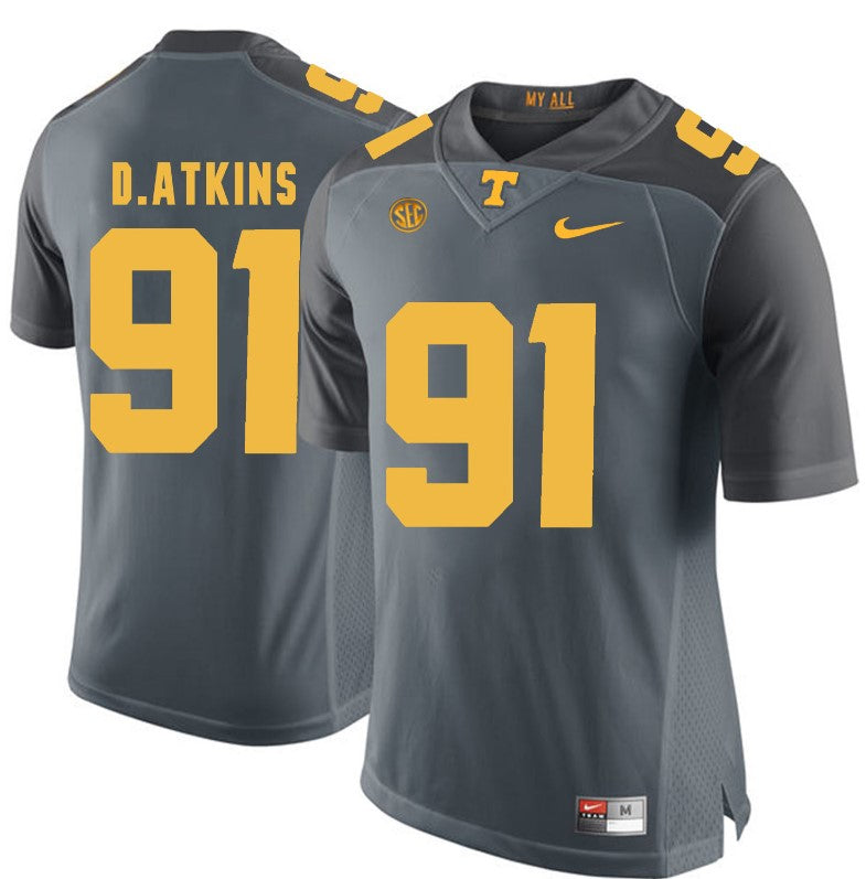 Tennessee Volunteers Doug Atkins Jersey #91 Football NCAA Jerseys Gray