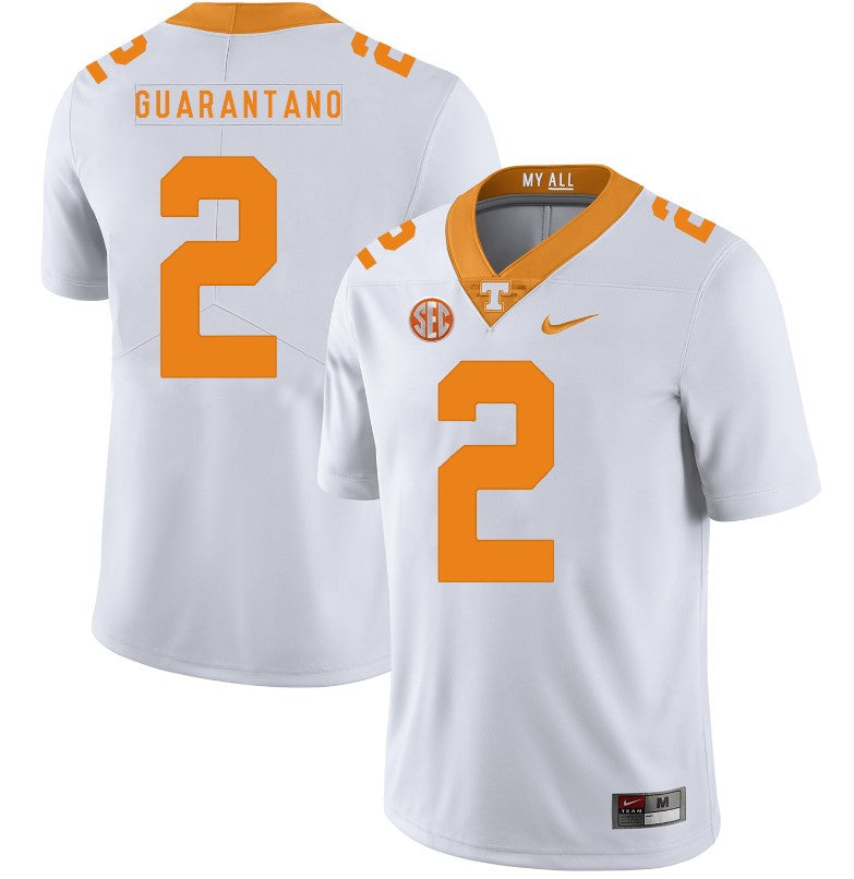 Tennessee Volunteers Jarrett Guarantano Jersey #2 Football NCAA Jerseys White Orange